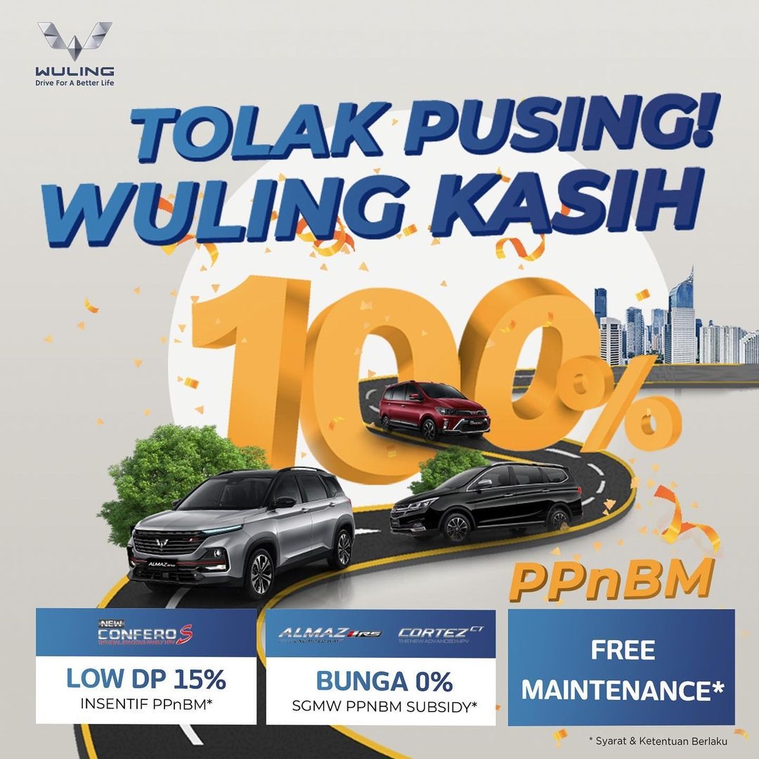 Promo Wuling September 'Tolak Pusing Wuling Kasih 100% Ppn Bm'